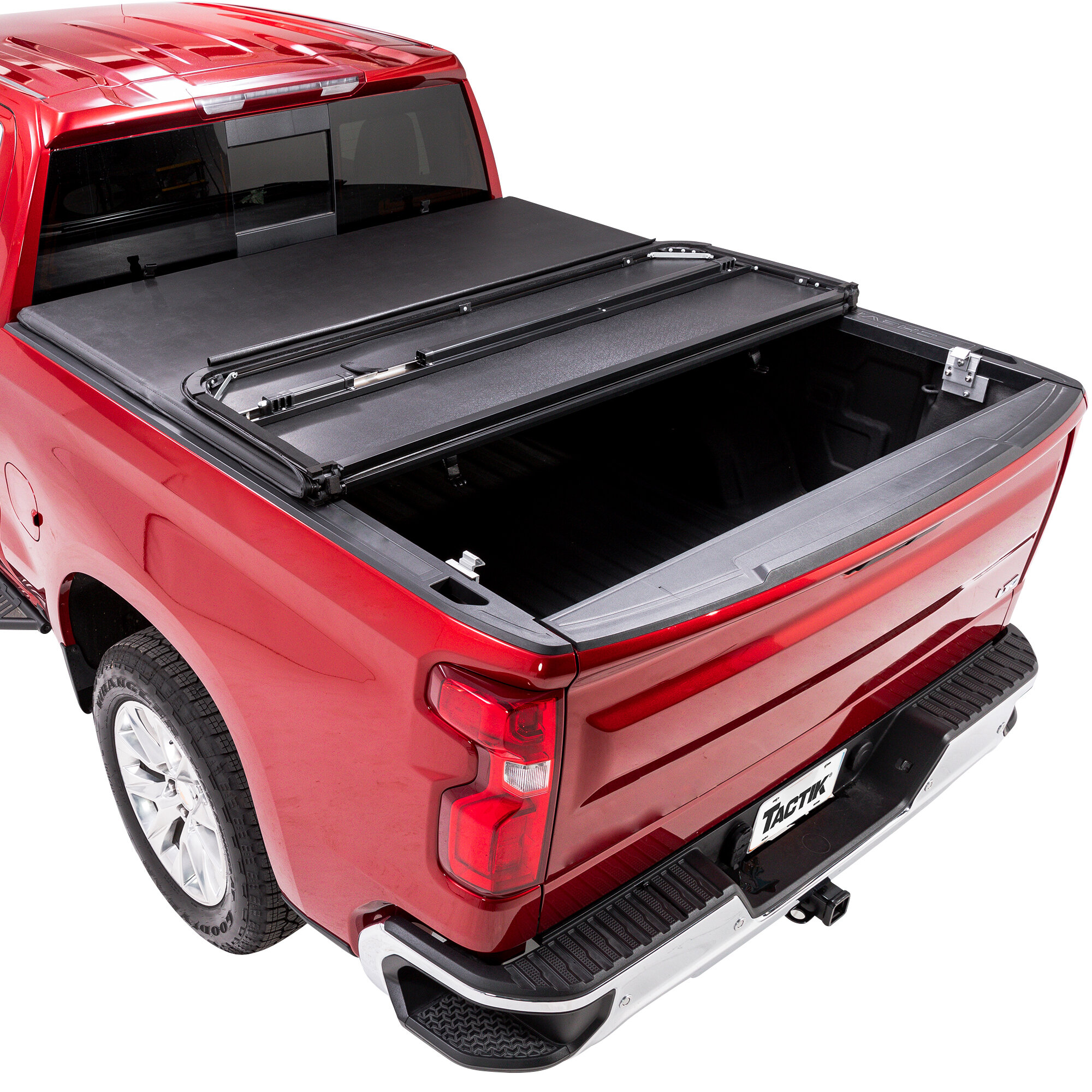 TACTIK TriFold Hard Panel Vinyl Coated Truck Bed Tonneau Cover for 15
